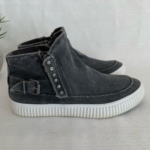 Blowfish Cuddlefish Gray Canvas High Top Zip Up Sneakers Woman’s 7